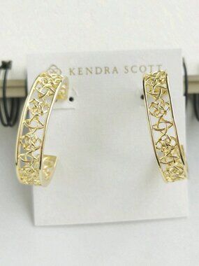 Kendra Scott Kelly Gold Hoop Earrings NEW